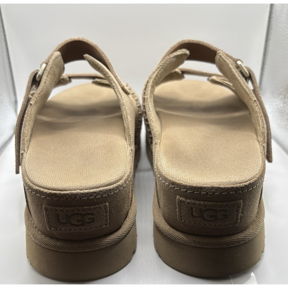 Ugg Women's Goldenstar Hi Slide Sandals Sz 8 Sand Suede Duel Adj Strap -1965 - Picture 5 of 7